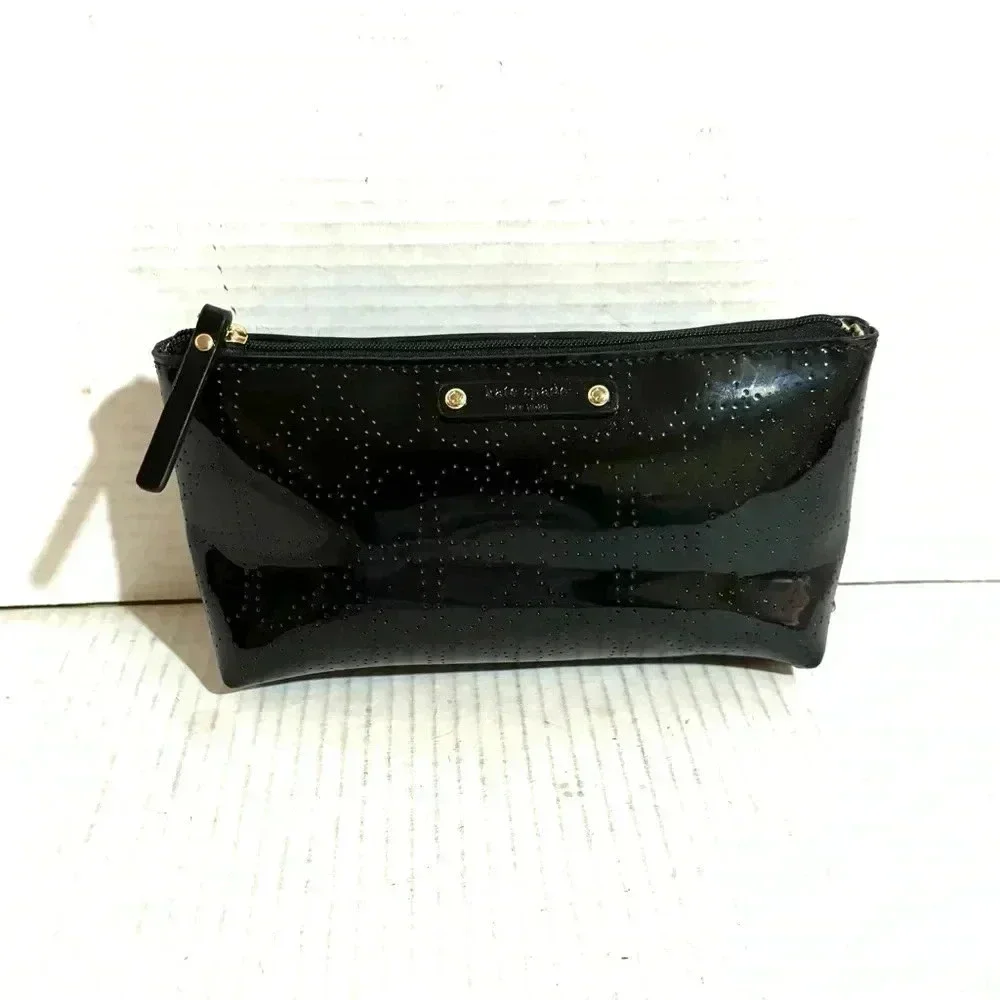 Kate spade black patent leather clutch/cosmetic bag